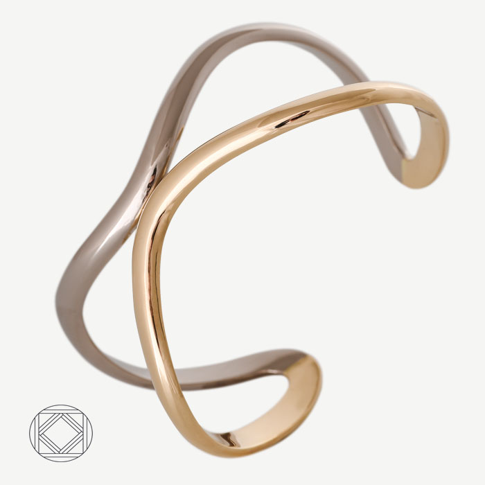 Bracelet or jaune, or gris