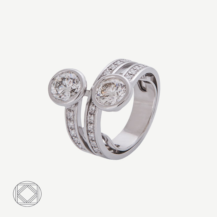 bague toi et moi or gris et diamants